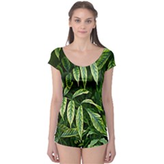 Leaves Foliage Twig Bush Plant Boyleg Leotard  by artworkshop