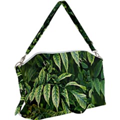 Leaves Foliage Twig Bush Plant Canvas Crossbody Bag by artworkshop