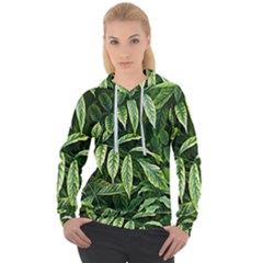 Leaves Foliage Twig Bush Plant Women s Overhead Hoodie by artworkshop