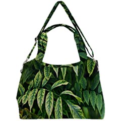 Leaves Foliage Twig Bush Plant Double Compartment Shoulder Bag by artworkshop