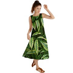 Leaves Foliage Twig Bush Plant Summer Maxi Dress by artworkshop