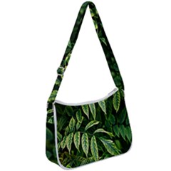 Leaves Foliage Twig Bush Plant Zip Up Shoulder Bag by artworkshop