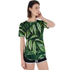 Leaves Foliage Twig Bush Plant Perpetual Short Sleeve T-shirt by artworkshop