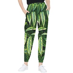 Leaves Foliage Twig Bush Plant Tapered Pants by artworkshop