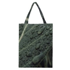 Leaves Water Drops Green  Classic Tote Bag by artworkshop