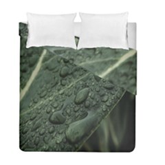 Leaves Water Drops Green  Duvet Cover Double Side (full/ Double Size) by artworkshop
