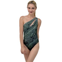 Leaves Water Drops Green  To One Side Swimsuit by artworkshop