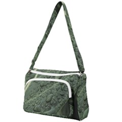 Leaves Water Drops Green  Front Pocket Crossbody Bag by artworkshop