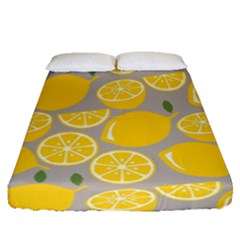 Lemon Wallpaper Fitted Sheet (queen Size) by artworkshop