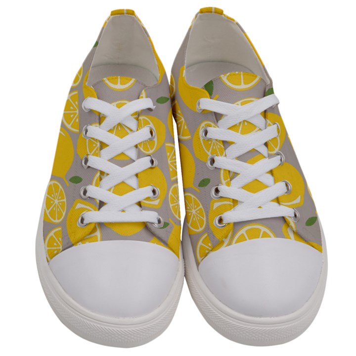 Lemon Wallpaper Women s Low Top Canvas Sneakers