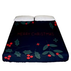 Merry Christmas Holiday Pattern  Fitted Sheet (queen Size)