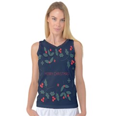 Merry Christmas Holiday Pattern  Women s Basketball Tank Top by artworkshop