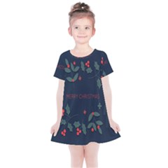 Merry Christmas Holiday Pattern  Kids  Simple Cotton Dress by artworkshop