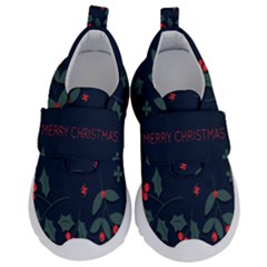 Merry Christmas Holiday Pattern  Kids  Velcro No Lace Shoes