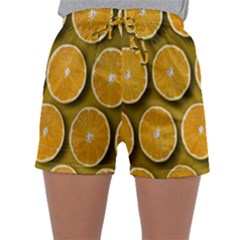 Orange Slices Cross Sections Pattern Sleepwear Shorts by artworkshop