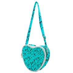 Flower Texture Textile Heart Shoulder Bag