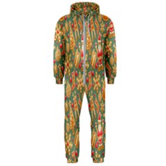 Pattern Seamless Gingerbread Christmas Decorative Hooded Jumpsuit (men) by artworkshop