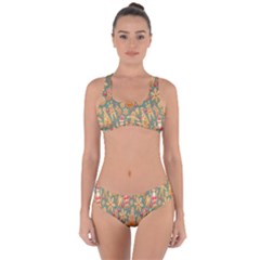 Pattern Seamless Gingerbread Christmas Decorative Criss Cross Bikini Set by artworkshop