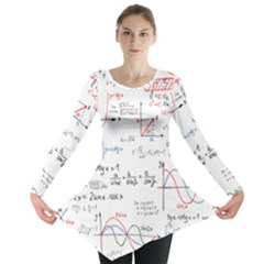 Math Formula Pattern Long Sleeve Tunic  by Wegoenart