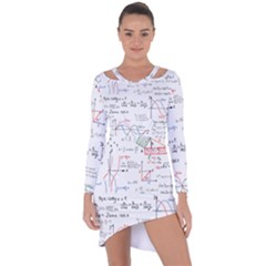 Math Formula Pattern Asymmetric Cut-out Shift Dress by Wegoenart