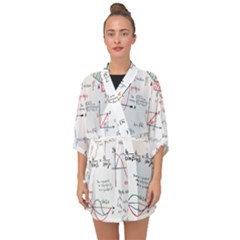 Math Formula Pattern Half Sleeve Chiffon Kimono by Wegoenart