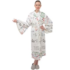 Math Formula Pattern Maxi Velour Kimono by Wegoenart