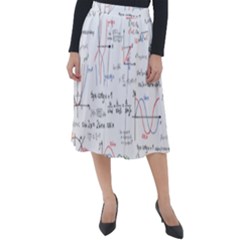 Math Formula Pattern Classic Velour Midi Skirt  by Wegoenart