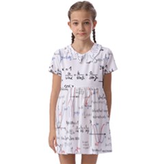 Math Formula Pattern Kids  Asymmetric Collar Dress