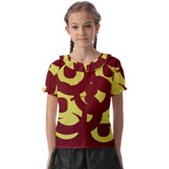 Illustration Art Pattern Design Painting- Kids  Frill Chiffon Blouse by Wegoenart