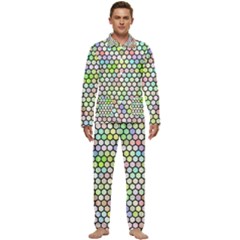 Honeycomb Art Pattern Design Background Men s Long Sleeve Velvet Pocket Pajamas Set by Wegoenart