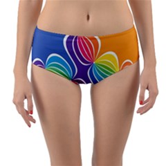 Illustration Abstract Background Pattern Rainbow Color Reversible Mid-waist Bikini Bottoms by Wegoenart