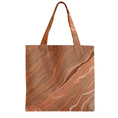 Abstract Marble Effect Earth Stone Texture Zipper Grocery Tote Bag by Wegoenart