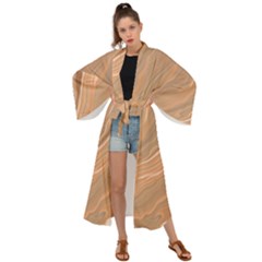 Abstract Marble Effect Earth Stone Texture Maxi Kimono