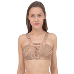 Abstract Marble Effect Earth Stone Texture Cage Up Bikini Top