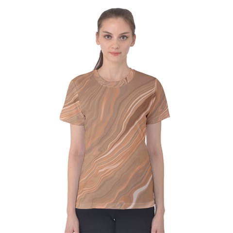 Abstract Marble Effect Earth Stone Texture Women s Cotton Tee by Wegoenart