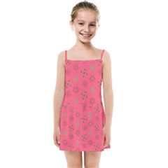 Pink Art Pattern Design Geometric Kids  Summer Sun Dress by Wegoenart