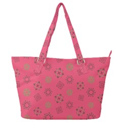 Pink Art Pattern Design Geometric Full Print Shoulder Bag by Wegoenart