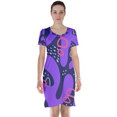 Abstract Background Shape Shapes Short Sleeve Nightdress by Wegoenart