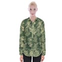 Green Leaves Camouflage Pattern Womens Long Sleeve Shirt View1