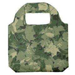 Green Leaves Camouflage Pattern Premium Foldable Grocery Recycle Bag by Wegoenart