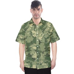 Green Leaves Camouflage Pattern Men s Hawaii Shirt