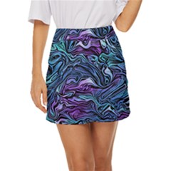 Illustration Abstract Waves Background Texture Mini Front Wrap Skirt by Wegoenart
