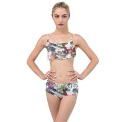 Art Creativity Painting Abstract Layered Top Bikini Set