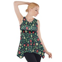 Flowering-branches-seamless-pattern Side Drop Tank Tunic by Zezheshop