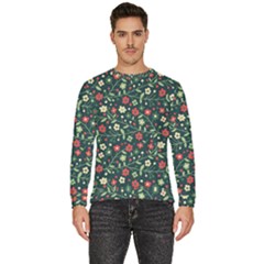 Flowering-branches-seamless-pattern Men s Fleece Sweatshirt by Zezheshop