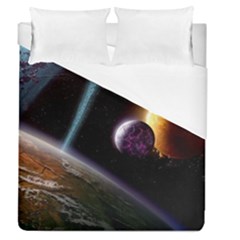 Planets In Space Duvet Cover (queen Size) by Sapixe