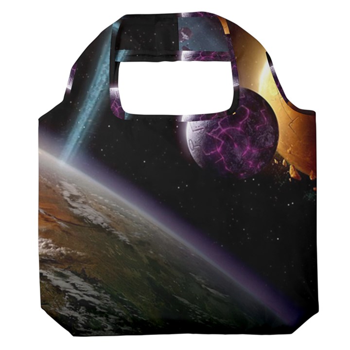 Planets In Space Premium Foldable Grocery Recycle Bag