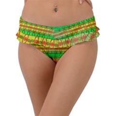 Peace And Love Frill Bikini Bottom by Thespacecampers