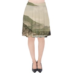 Ponale Road, Garda, Italy  Velvet High Waist Skirt by ConteMonfrey