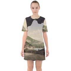 Ponale Road, Garda, Italy  Sixties Short Sleeve Mini Dress by ConteMonfrey